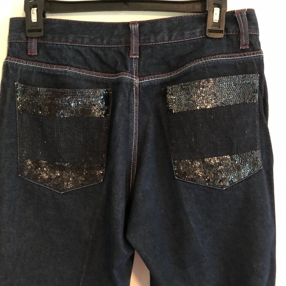 Tommy Jeans dark-wash sequin bootcut jean. Size 9 - Picture 4 of 9